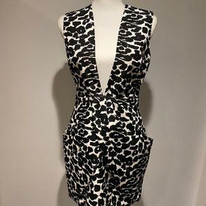 Finders Keepers Deep V Mini Dress in Black Leopard